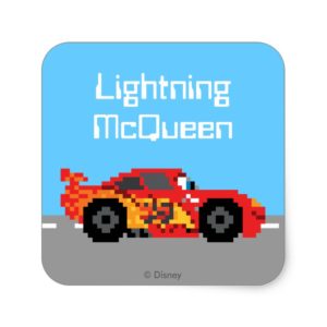 8-Bit Lightning McQueen Square Sticker