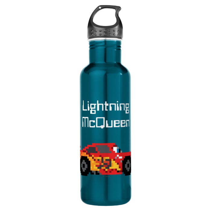 8-Bit Lightning McQueen Water Bottle - Custom Fan Art