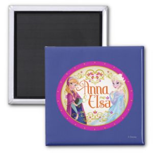 Anna and Elsa | Floral Frame Magnet