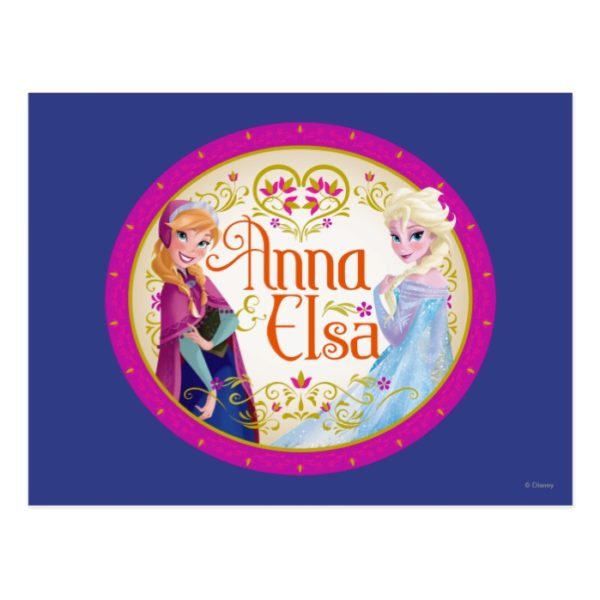 Anna and Elsa | Floral Frame Postcard
