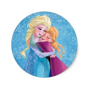 Anna and Elsa | Hugging Classic Round Sticker