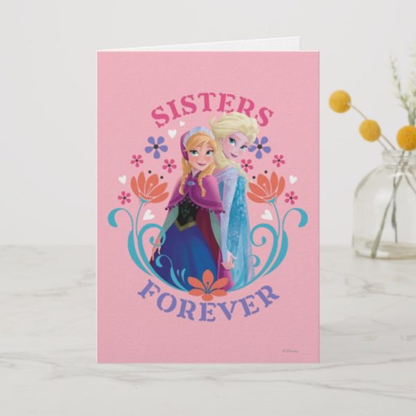Anna and Elsa | Sisters with Flowers Card