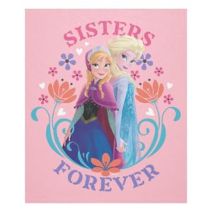 Anna and Elsa | Sisters with Flowers Fleece Blanket