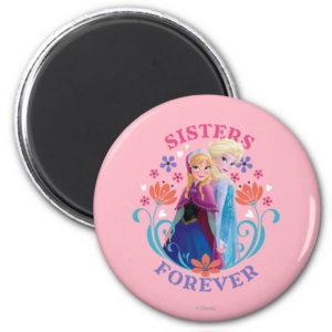 Anna and Elsa | Sisters with Flowers Magnet