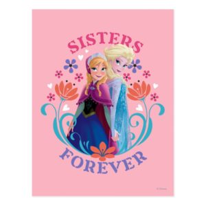 Anna and Elsa | Sisters with Flowers Postcard