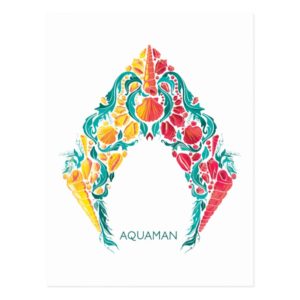 Aquaman | Aquaman & Mera Themed Seashell Logo Postcard