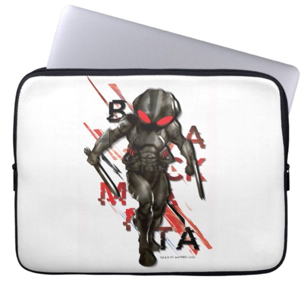 Aquaman | Black Manta Scattered Typography Graphic Computer Sleeve