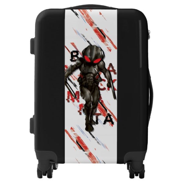 Aquaman | Black Manta Scattered Typography Graphic Luggage