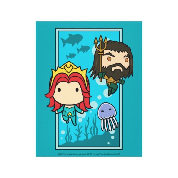 Aquaman | Chibi Mera & Aquaman Undersea Graphic Canvas Print