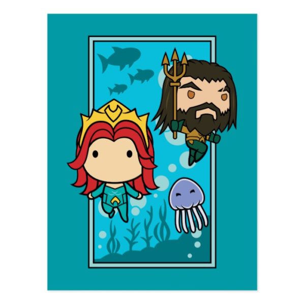 Aquaman | Chibi Mera & Aquaman Undersea Graphic Postcard