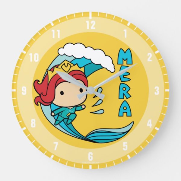 Aquaman | Chibi Mera Riding Wave Graphic Large Clock