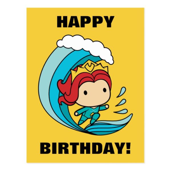 Aquaman | Chibi Mera Riding Wave Graphic Postcard