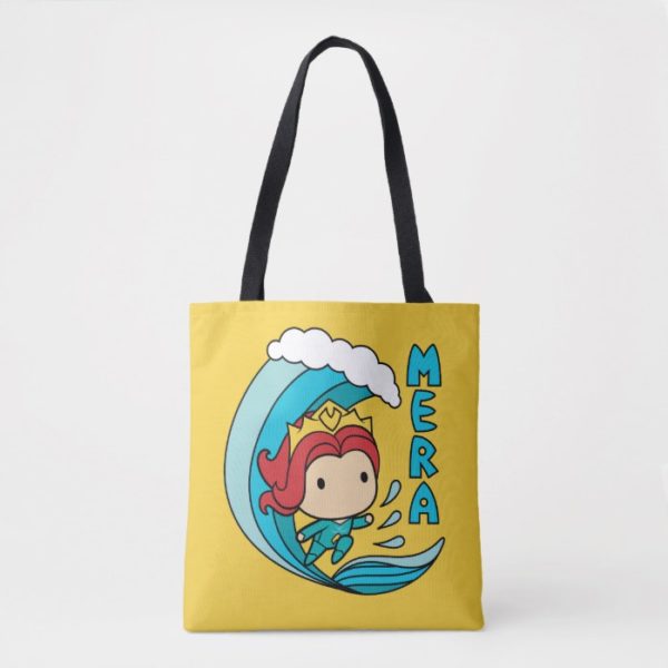 Aquaman | Chibi Mera Riding Wave Graphic Tote Bag