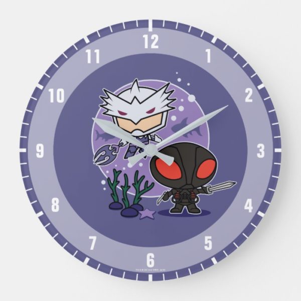 Aquaman | Chibi Orm & Black Manta Undersea Graphic Large Clock