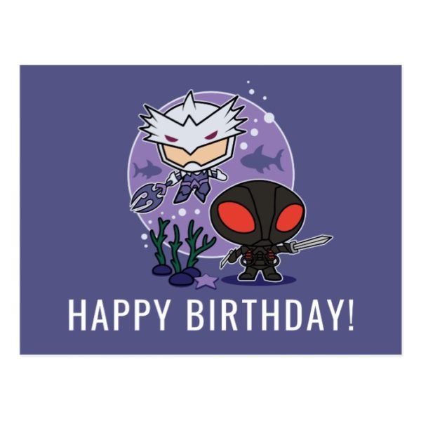 Aquaman | Chibi Orm & Black Manta Undersea Graphic Postcard
