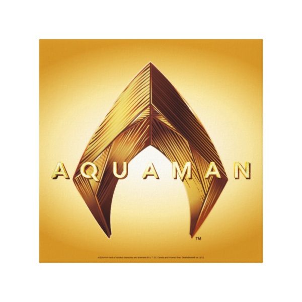 Aquaman | Golden Aquaman Logo Canvas Print