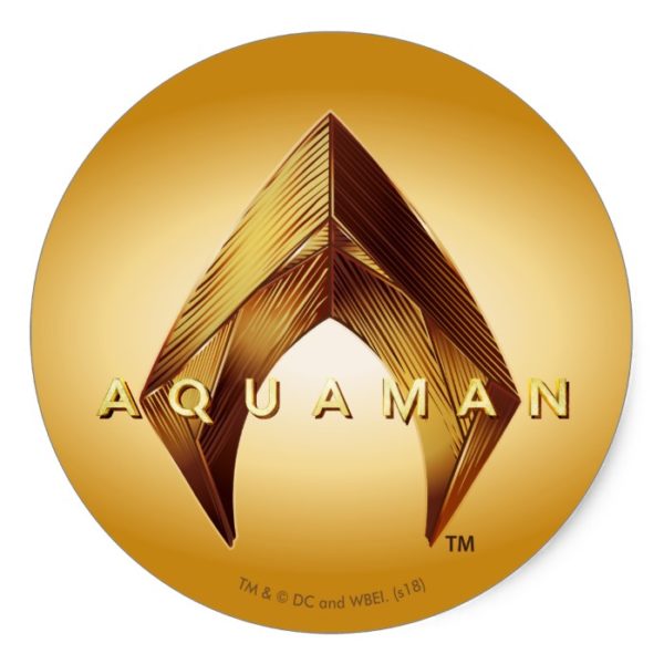 Aquaman | Golden Aquaman Logo Classic Round Sticker