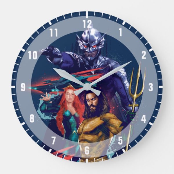 Aquaman | King Orm Versus Mera & Aquaman Large Clock