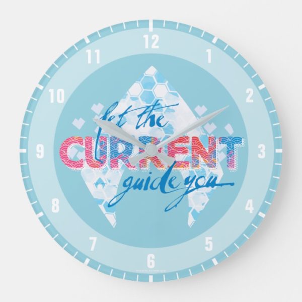 Aquaman | "Let The Current Guide You" Logo Graphic Large Clock