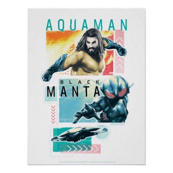 Aquaman | Modernist Aquaman & Black Manta Graphic Poster