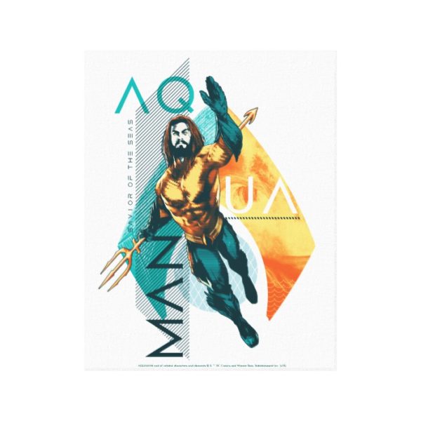 Aquaman | Modernist Aquaman Collage Canvas Print