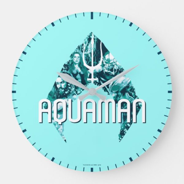 Aquaman | Orin, Mera, Orm & Black Manta In Symbol Large Clock