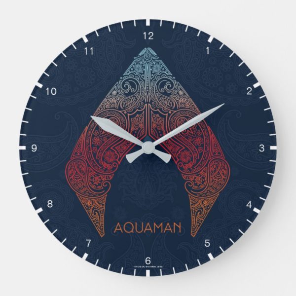 Aquaman | Paisley Aquaman Logo Large Clock