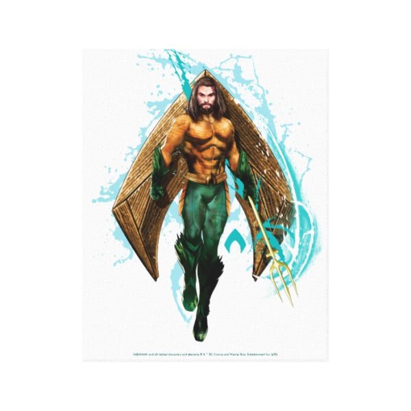 Aquaman | Prince Orin With Aquaman Logo Canvas Print