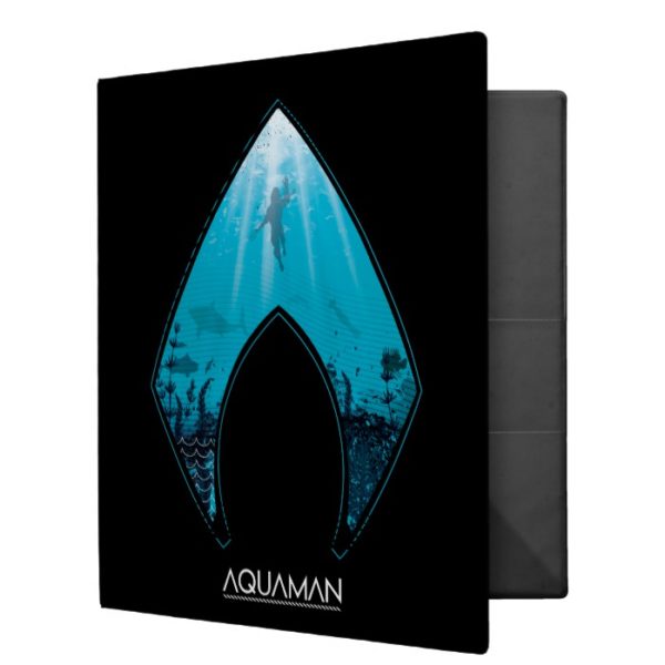 Aquaman | See Through Aquaman Logo Ocean Graphic 3 Ring Binder