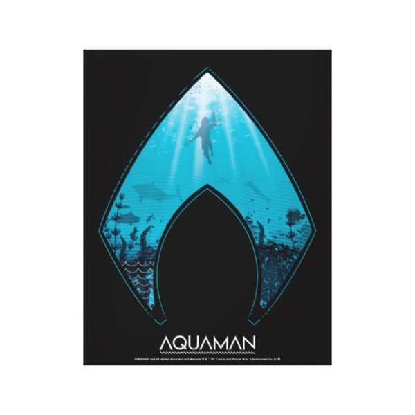 Aquaman | See Through Aquaman Logo Ocean Graphic Canvas Print