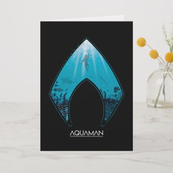 Aquaman | See Through Aquaman Logo Ocean Graphic Card