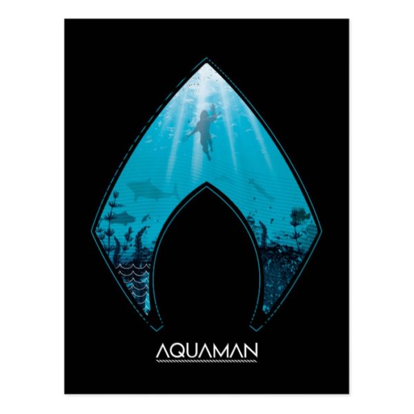 Aquaman | See Through Aquaman Logo Ocean Graphic Postcard