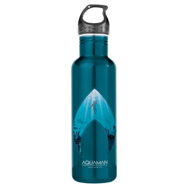 Aquaman | See Through Aquaman Logo Ocean Graphic Stainless Steel Water Bottle