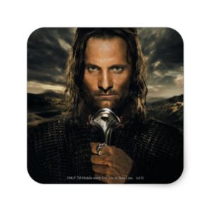 Aragorn Sword Down Square Sticker