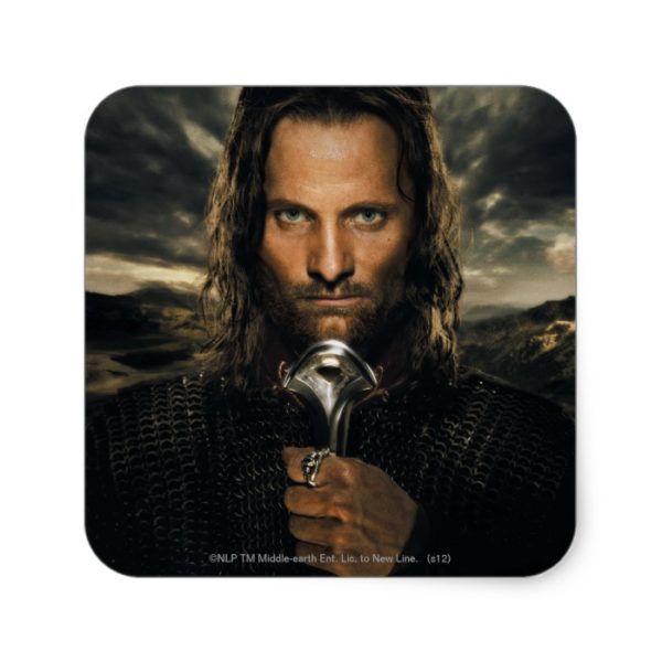 Aragorn Sword Down Square Sticker