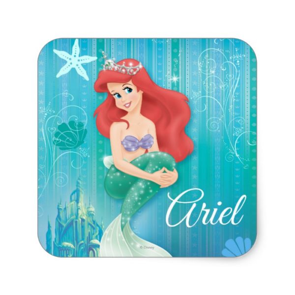 Ariel and Castle Square Sticker