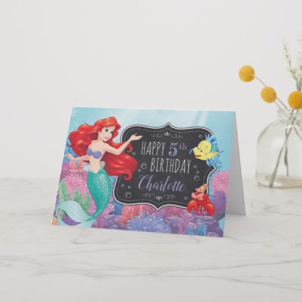 Ariel | The Little Mermaid | Chalkboard Birthday Card