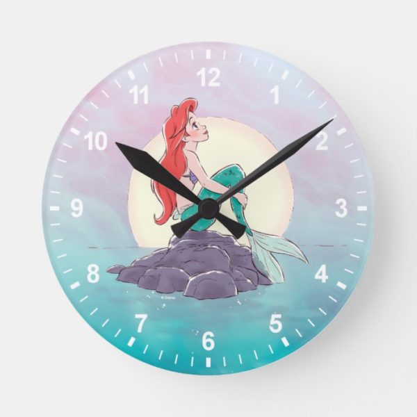 Ariel | The Little Mermaid - Pearlescent Princess Round Clock