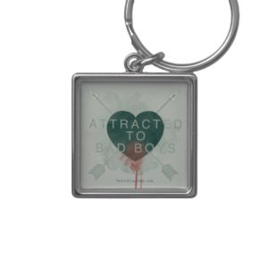 Arrow | "Attracted To Bad Boys" Pierced Heart Keychain