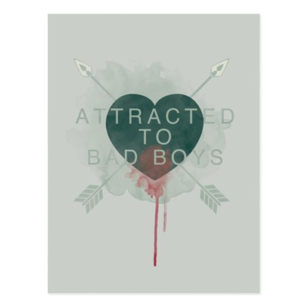 Arrow | "Attracted To Bad Boys" Pierced Heart Postcard