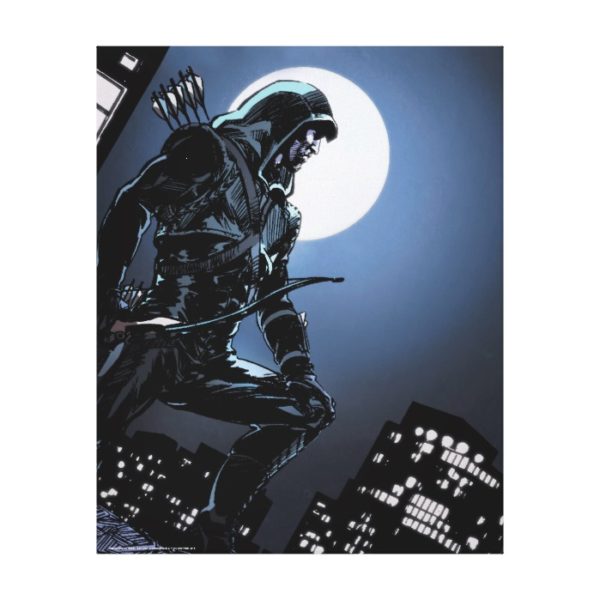 Arrow | Green Arrow In Moonlight Canvas Print