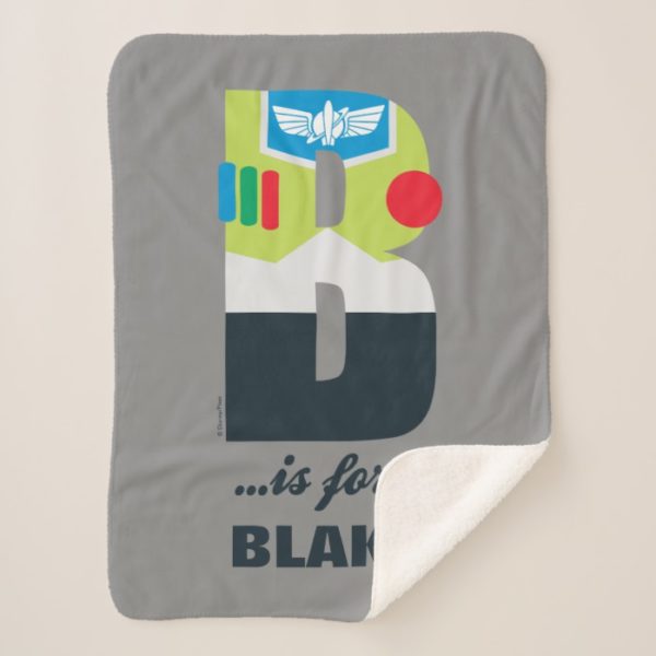 B is for Buzz | Add Your Name Sherpa Blanket