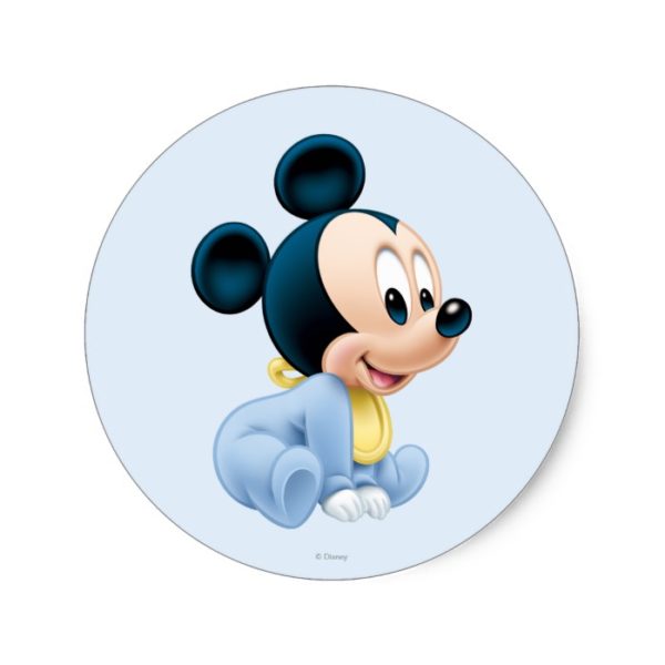 Baby Mickey | Blue Pajamas Classic Round Sticker