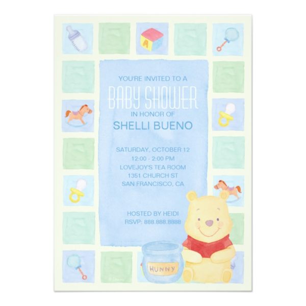 Baby Pooh and Hunny Baby Shower Invitation
