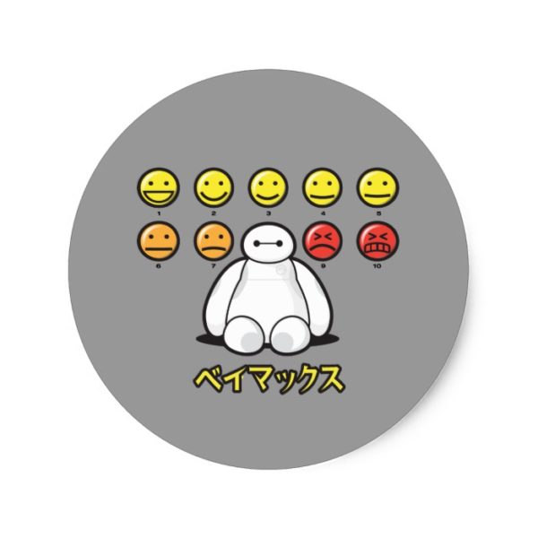 Baymax Emojicons Classic Round Sticker