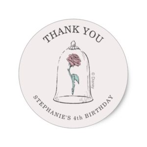 Beauty and the Beast | Enchanted Rose Birthday Classic Round Sticker