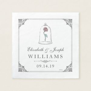 Beauty and the Beast | Enchanted Rose Wedding Paper Napkin