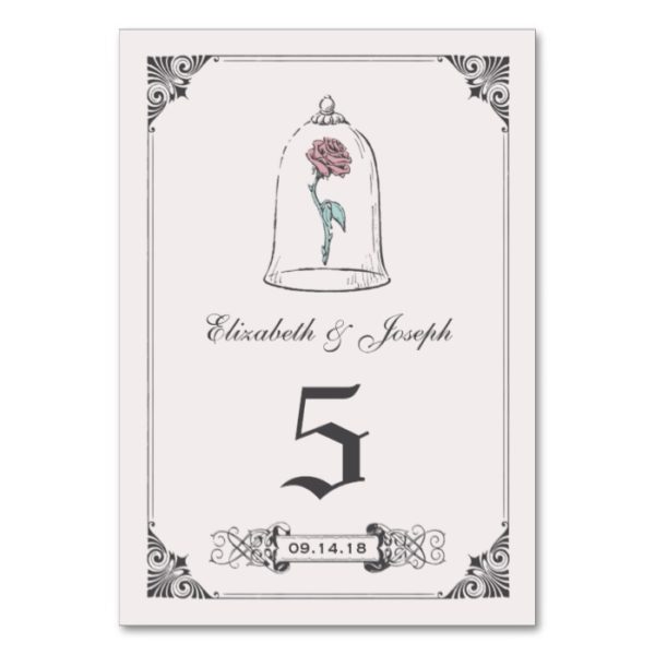 Beauty and the Beast | Rose Table Number