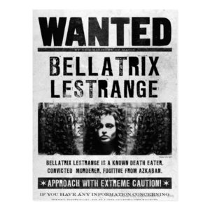 Bellatrix Lestrange Wanted Poster Postcard