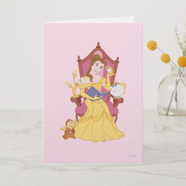 Belle Reading to Friends Card